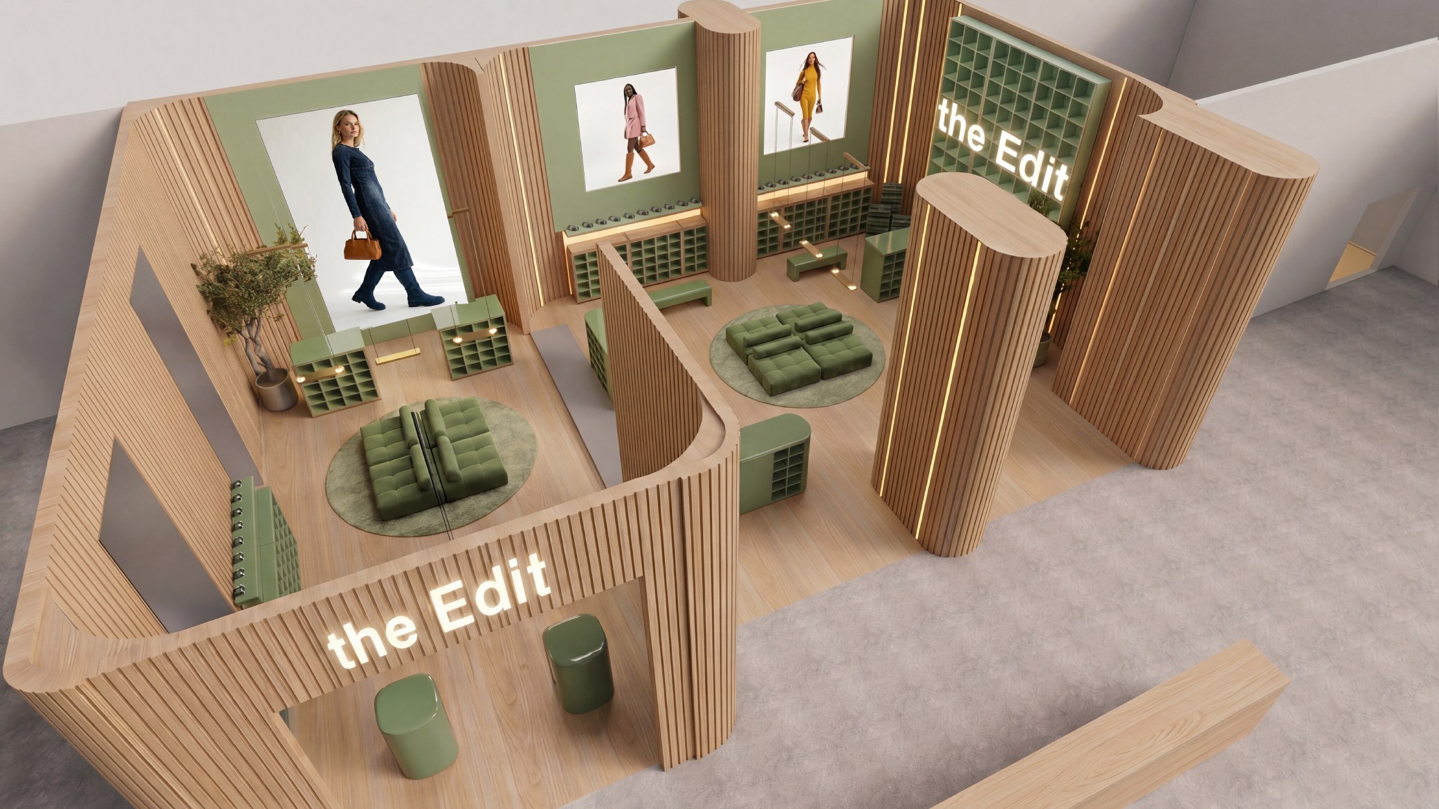 The Edit — top-down isometric view